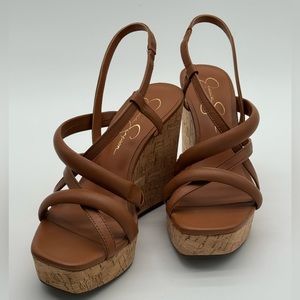 Jessica Simpson Light Brown Cork Wedges